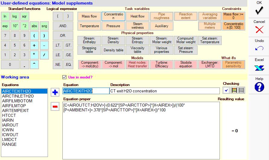 User Defined Equations